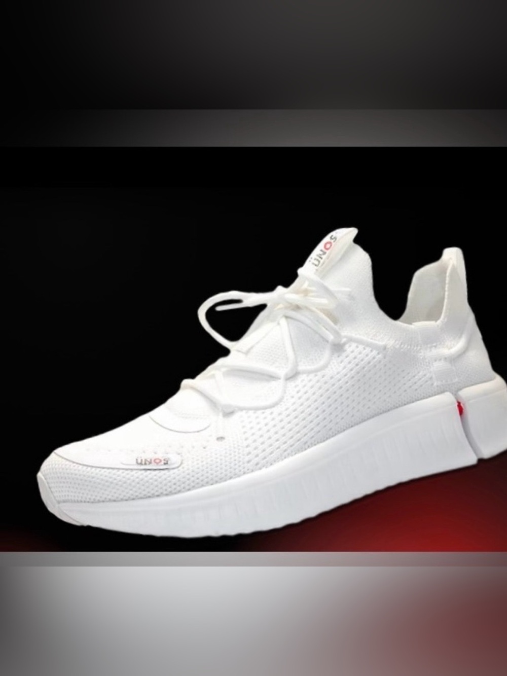 UNOS by SZ Adult Sneakers - White M 8.0-9.0/W 9.5-10.5: Lace up, Breathable